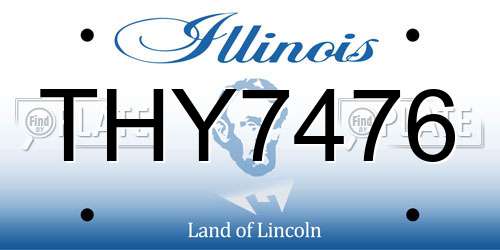 THY7476 Illinois License Plate