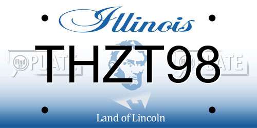 THZT98 Illinois License Plate