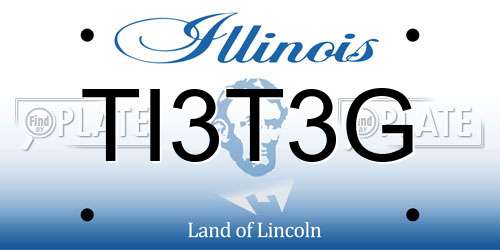 TI3T3G Illinois License Plate