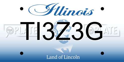 TI3Z3G Illinois License Plate