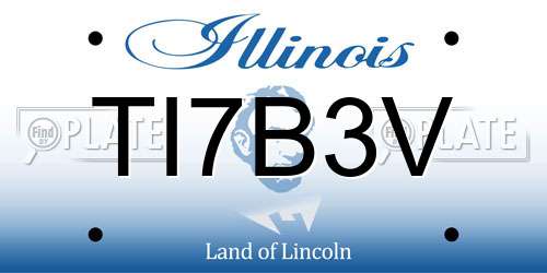 TI7B3V Illinois License Plate