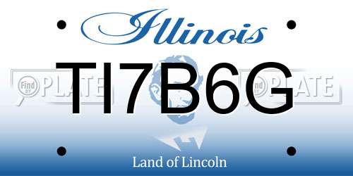 TI7B6G Illinois License Plate