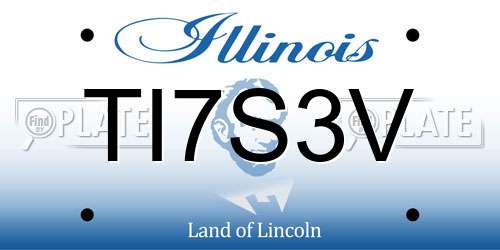 TI7S3V Illinois License Plate
