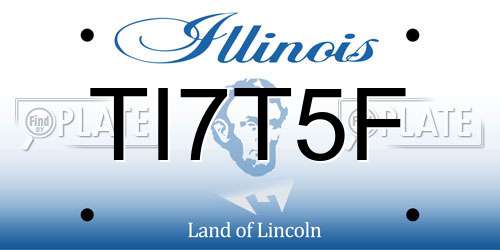 TI7T5F Illinois License Plate