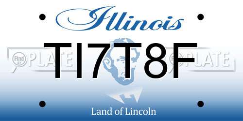 TI7T8F Illinois License Plate
