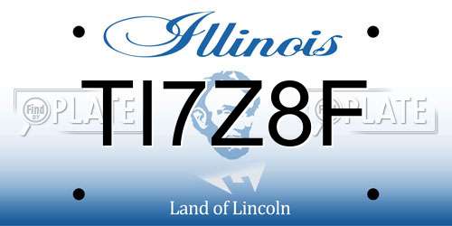 TI7Z8F Illinois License Plate