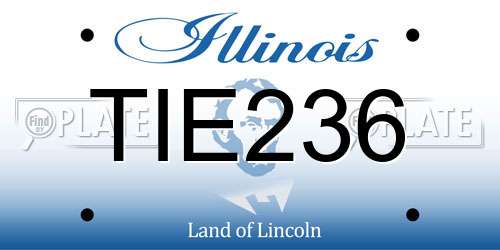 TIE236 Illinois License Plate