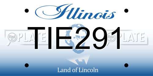 TIE291 Illinois License Plate