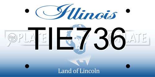 TIE736 Illinois License Plate