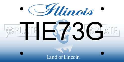 TIE73G Illinois License Plate