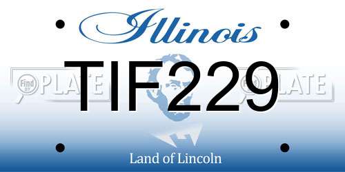 TIF229 Illinois License Plate