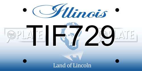 TIF729 Illinois License Plate