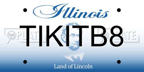 TIKITB8 Illinois License Plate