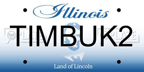TIMBUK2 Illinois License Plate