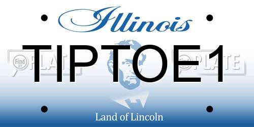TIPTOE1 Illinois License Plate