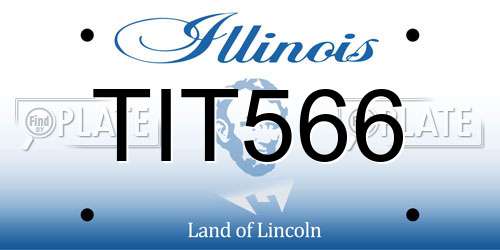 TIT566 Illinois License Plate