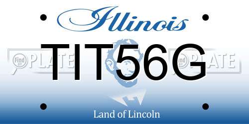 TIT56G Illinois License Plate
