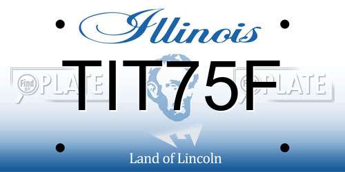 TIT75F Illinois License Plate
