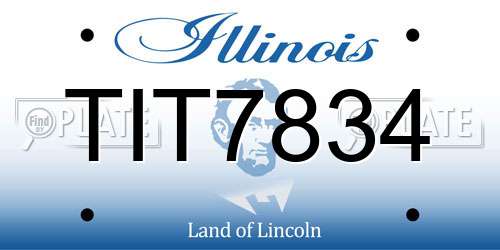 TIT7834 Illinois License Plate