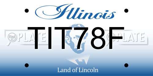 TIT78F Illinois License Plate