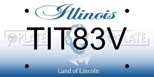 TIT83V Illinois License Plate