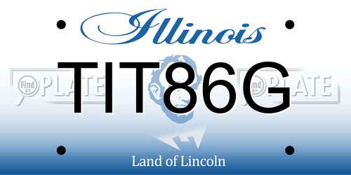 TIT86G Illinois License Plate