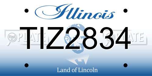 TIZ2834 Illinois License Plate