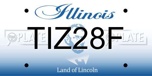 TIZ28F Illinois License Plate