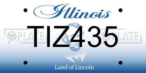 TIZ435 Illinois License Plate