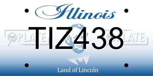 TIZ438 Illinois License Plate