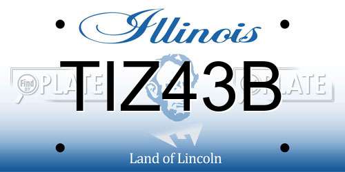 TIZ43B Illinois License Plate
