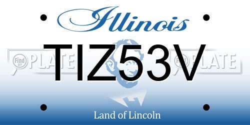 TIZ53V Illinois License Plate