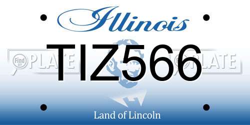 TIZ566 Illinois License Plate