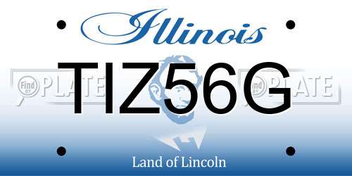 TIZ56G Illinois License Plate
