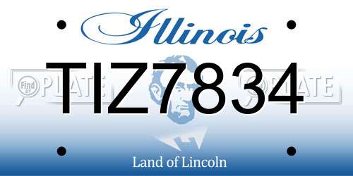 TIZ7834 Illinois License Plate