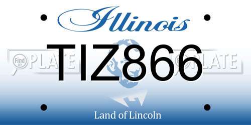 TIZ866 Illinois License Plate