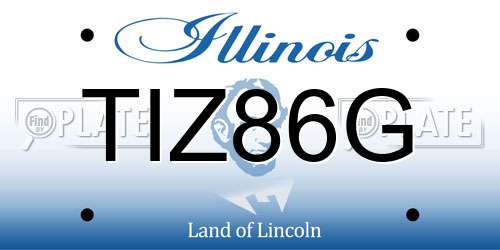 TIZ86G Illinois License Plate