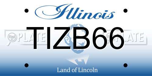 TIZB66 Illinois License Plate