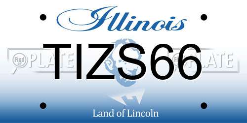 TIZS66 Illinois License Plate