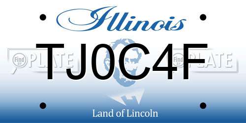 TJ0C4F Illinois License Plate