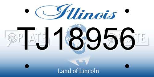 TJ18956 Illinois License Plate