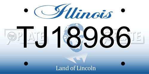 TJ18986 Illinois License Plate