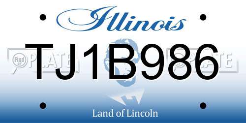 TJ1B986 Illinois License Plate
