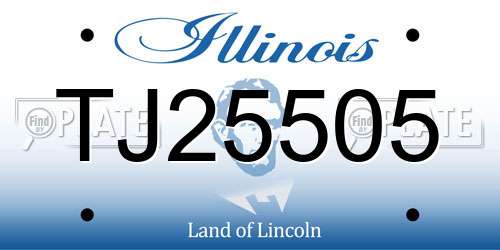 TJ25505 Illinois License Plate