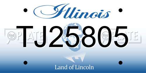 TJ25805 Illinois License Plate