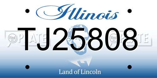 TJ25808 Illinois License Plate