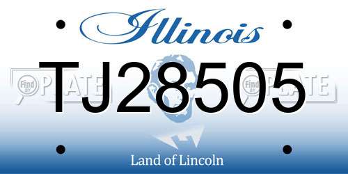 TJ28505 Illinois License Plate