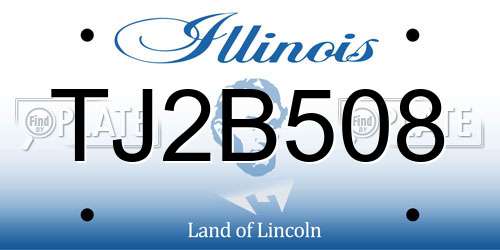TJ2B508 Illinois License Plate