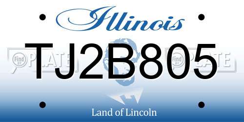TJ2B805 Illinois License Plate