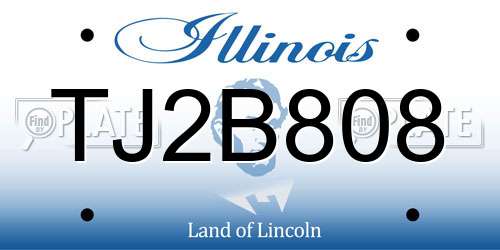 TJ2B808 Illinois License Plate
